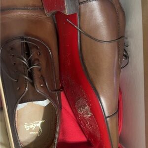 Christian Louboutin Brown Leather Oxfords with Red Sole